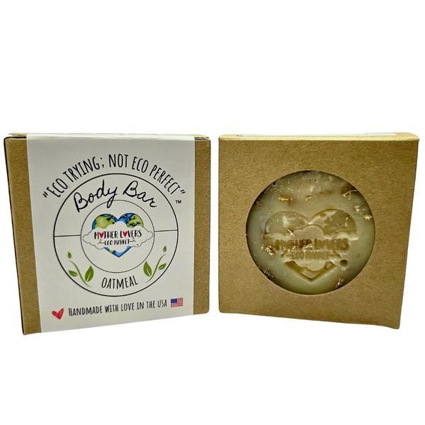 Mother Lovin Body Bar - 4 oz - Oatmeal - Sensitive Skin - Handmade - Vegan - Organic - Zero Waste Mother Lovers Eco Market