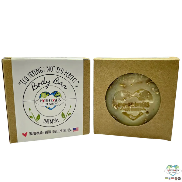 Mother Lovin Body Bar Soap - 4 oz - Oatmeal - Sensitive Skin - Handmade - Vegan - Organic - Zero Waste Mother Lovers Eco Market