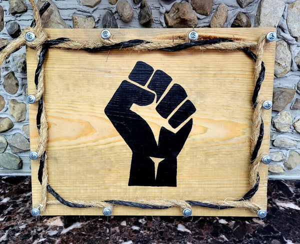 Rustic "Civil Rights Fist" Plaque